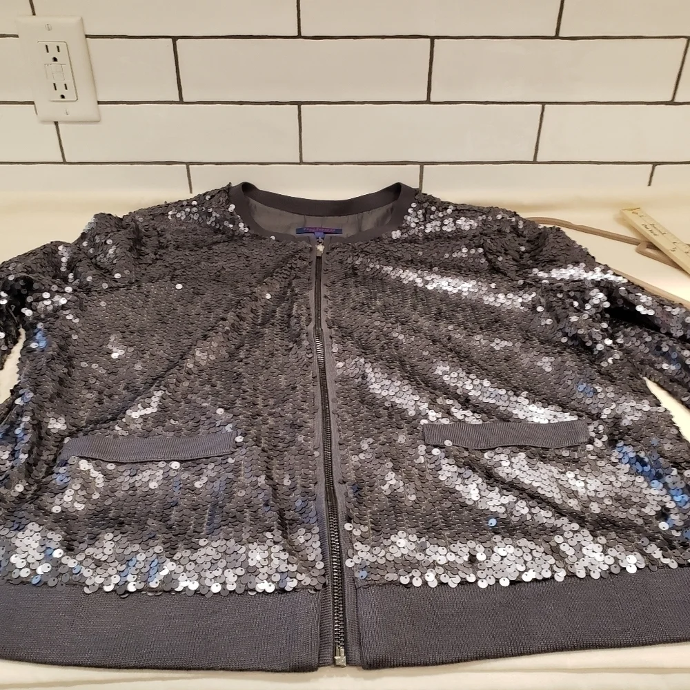 𝅺twiggy London 1X Gray sequence jacket - Picture 10 of 15